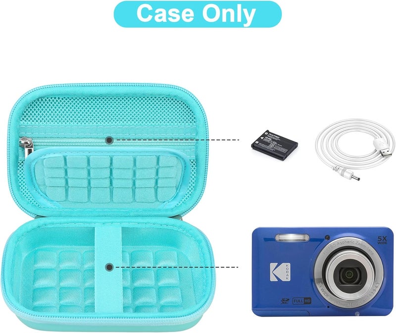 Canboc Carrying Case for KODAK PIXPRO FZ55/ FZ45/ FZ43/ FZ53 16MP Digital Camera, Video Vlogging Camera Bag, Zipper Mesh Pocket fit Cable, Green (Case Only) - Image 2